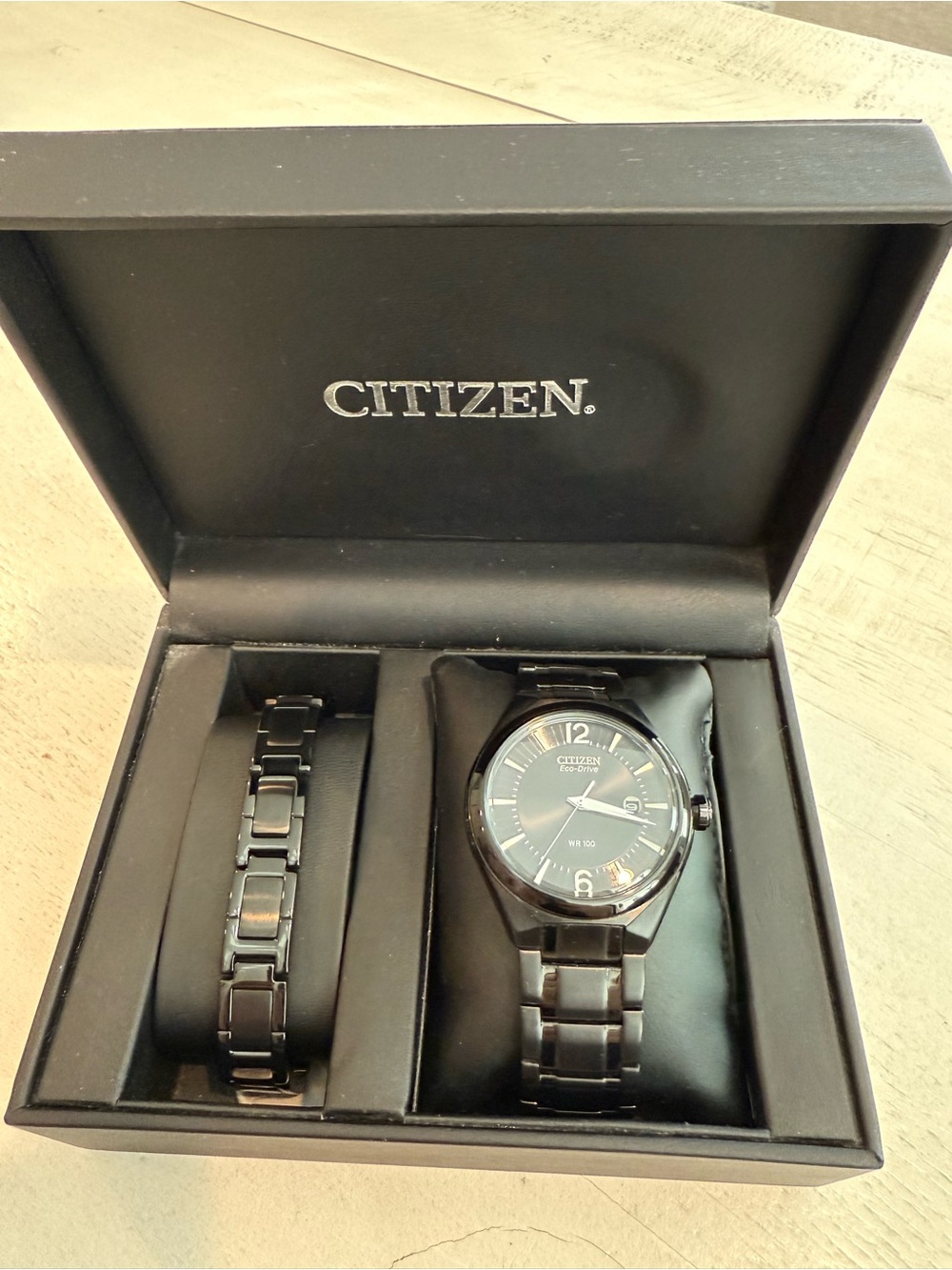 ✨Citizen Eco-Drive Black Stainless Steel Watch and Bracelet Set✨